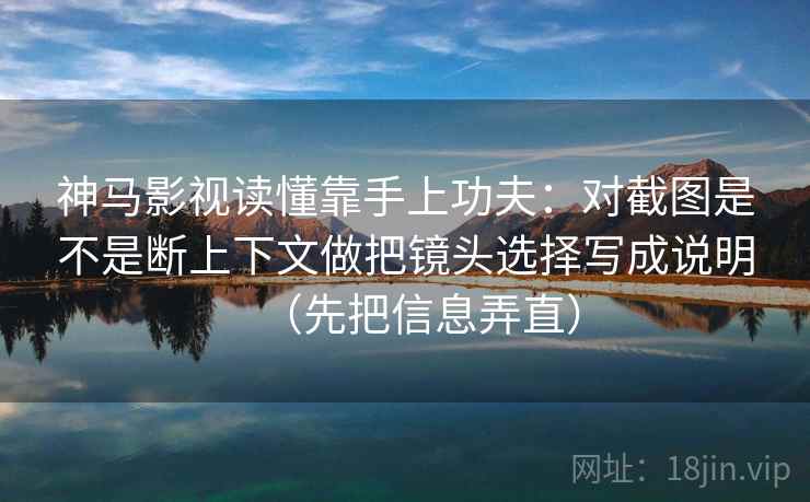 神马影视读懂靠手上功夫:对截图是不是断上下文做把镜头选择写成说明(先把信息弄直)